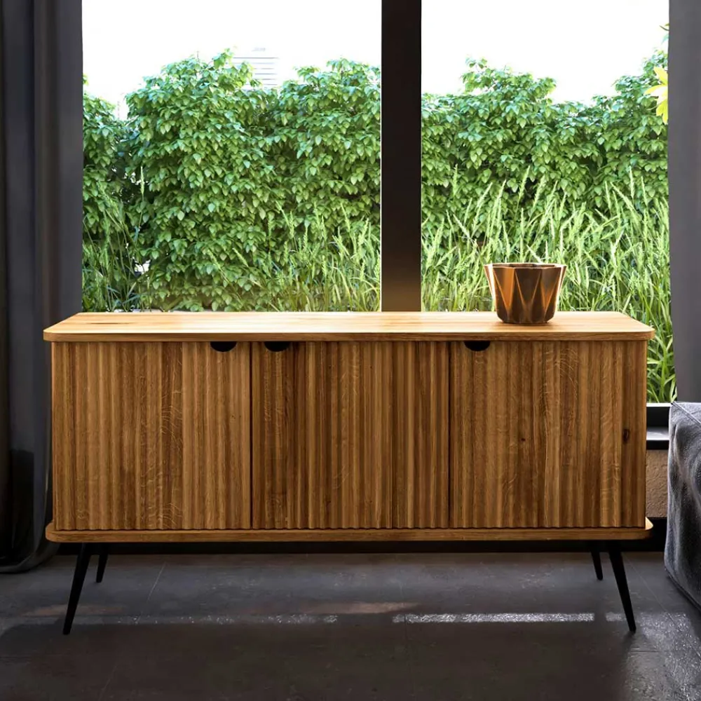 Wohnen Küchenschränke|Sideboards & Kommoden*3-türige Holzkommode aus Wildeiche massiv - Casarius