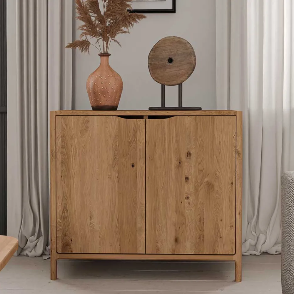 Wohnen 2-türige Kommode aus Wildeiche Massivholz - Laida