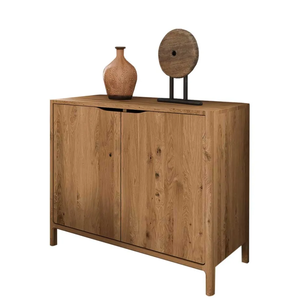 Wohnen 2-türige Kommode aus Wildeiche Massivholz - Laida