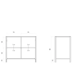 Wohnen 2-türige Kommode aus Wildeiche Massivholz - Laida