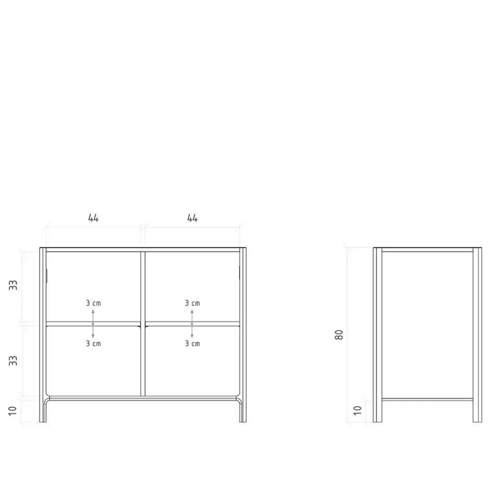 Wohnen 2-türige Kommode aus Wildeiche Massivholz - Laida