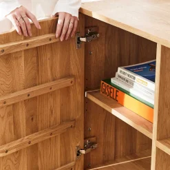 Wohnen 2-türige Kommode aus Wildeiche Massivholz - Laida