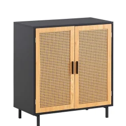 Wohnen 2-türige Kommode in Natur und Schwarz - Around