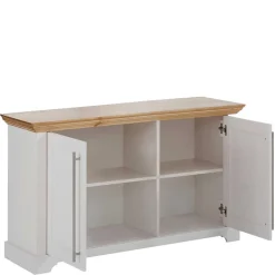 Wohnen Weiße Möbel|Landhausmöbel*2-türige Kommode in Weiß & Honig - Eyzaco