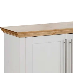 Wohnen Weiße Möbel|Landhausmöbel*2-türige Kommode in Weiß & Honig - Eyzaco