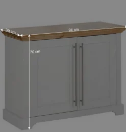 Wohnen Weiße Möbel|Landhausmöbel*2-türige Kommode in Weiß & Honig - Eyzaco