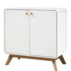 Wohnen 2-türige Kommode in Weiß mit Eiche - Kolreva