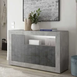 Wohnen 3-türige Kommode mit Regal-Fach - Reading