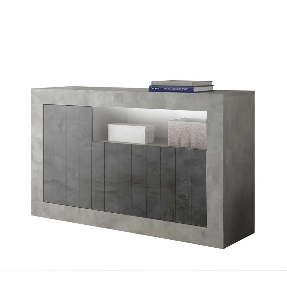 Wohnen 3-türige Kommode mit Regal-Fach - Reading