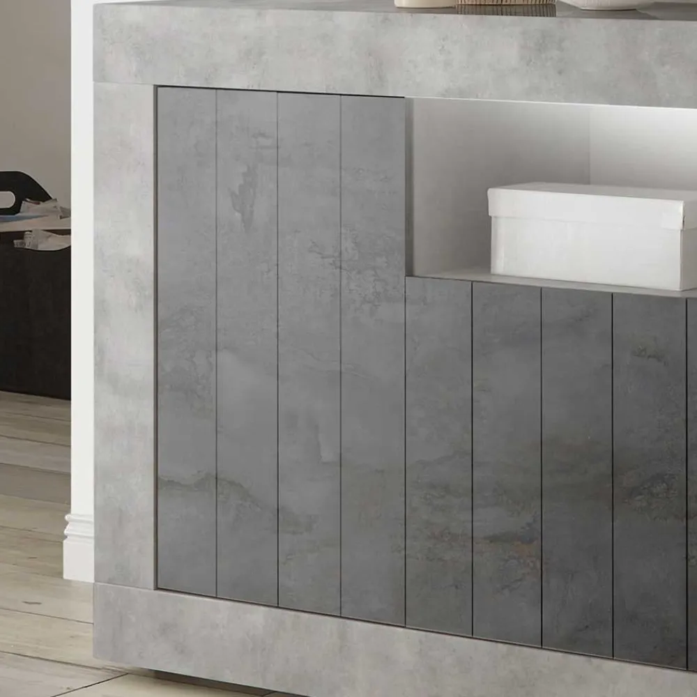 Wohnen 3-türige Kommode mit Regal-Fach - Reading