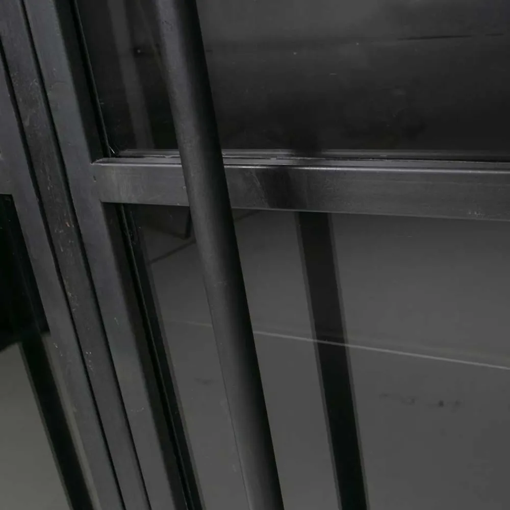 Wohnen 2-türige Metall Vitrine in Schwarz - Ponnya