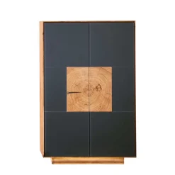 Wohnen Schuhschränke*2-türige Schuhkommode in Anthrazit Glas - Mandrey