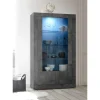 Wohnen Glasmöbel|Loft Möbel*2-türige Vitrine in Dunkelgrau Dekor - Cordillera