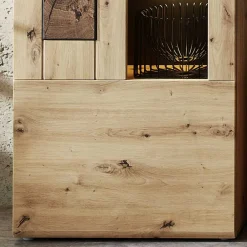 Wohnen 1-türige Wohnzimmervitrine in Wildeiche Holzoptik - Iniaco