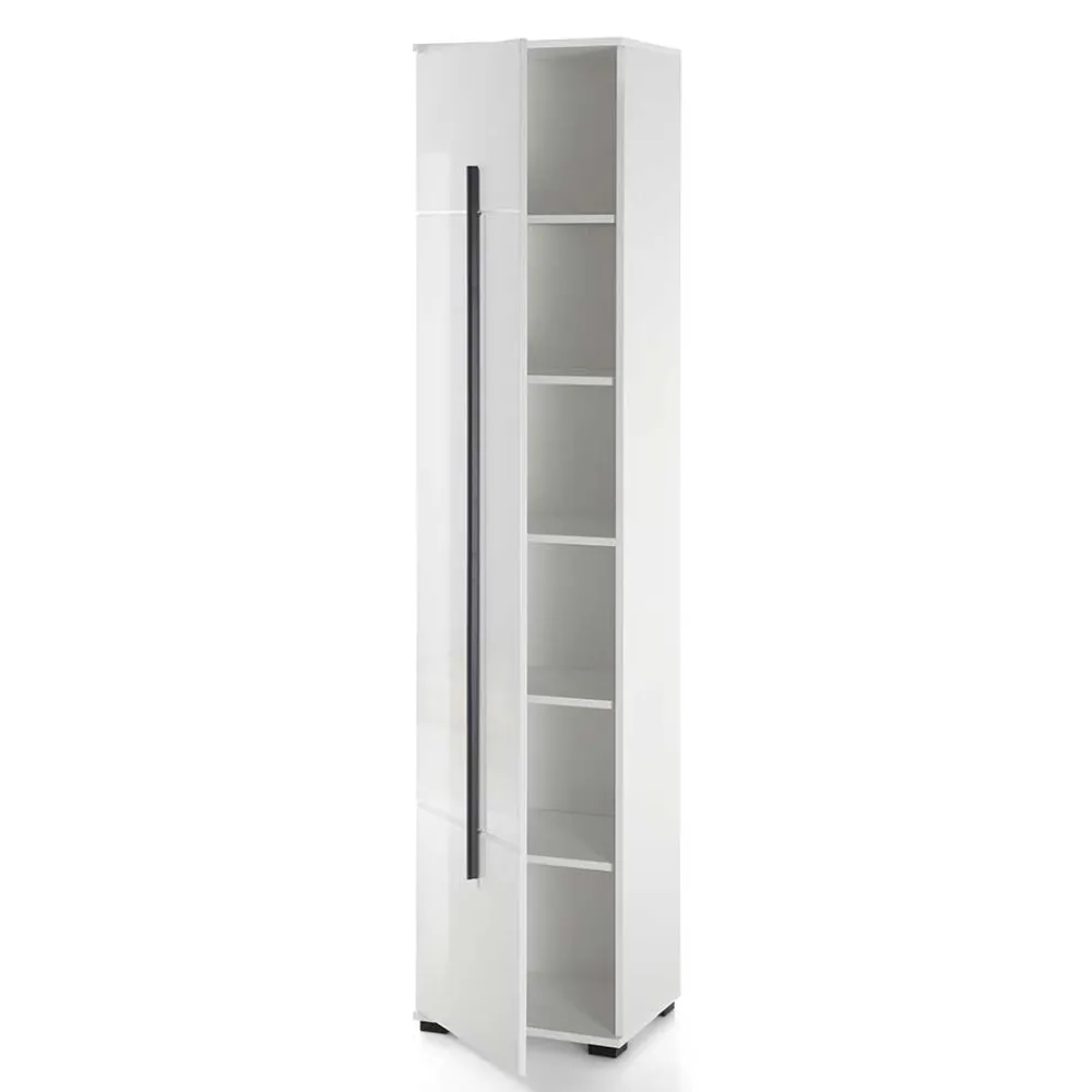 Wohnen Weiße Möbel|Badschränke*1-türiger Badezimmerschrank mit 200 cm Höhe - Ingmesan