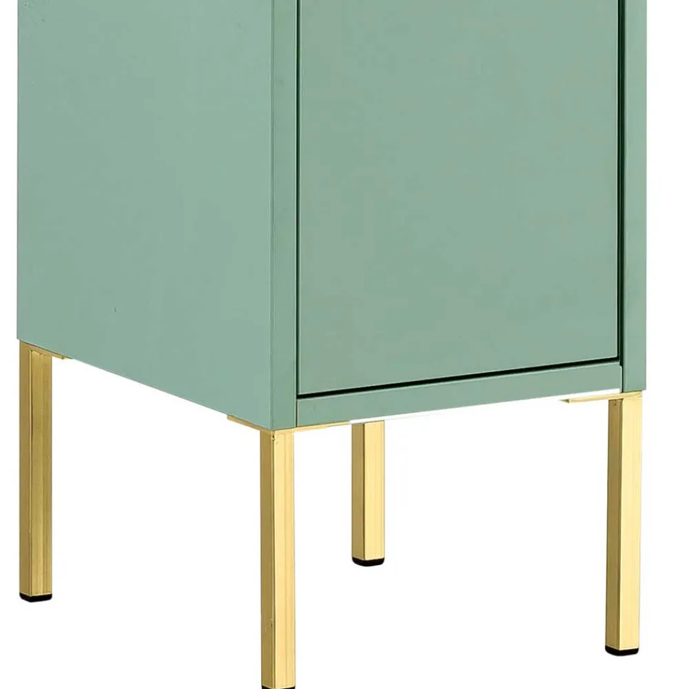 Wohnen 1-türiger Badschrank in Mintgrün & Gold - Aparcian