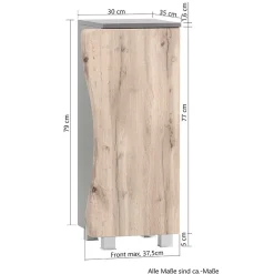 Wohnen 1-türiger Badschrank mit Naturkante Dekor - Breznia