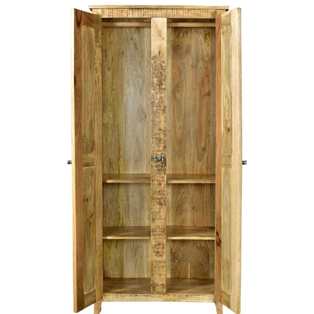 Wohnen 2-türiger Design Dielenschrank aus Mangobaum - Suennas