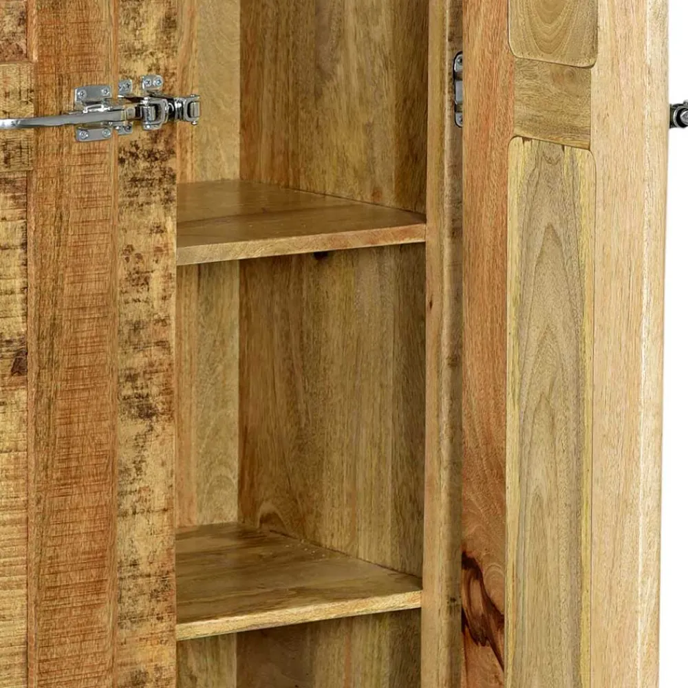 Wohnen 2-türiger Design Dielenschrank aus Mangobaum - Suennas