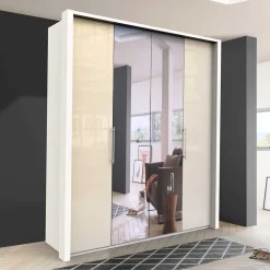 Wohnen Jugendzimmerschränke*2-türiger Falttüren Kleiderschrank mit Spiegel - Zidarie