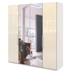 Wohnen Jugendzimmerschränke*2-türiger Falttüren Kleiderschrank mit Spiegel - Zidarie