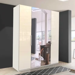 Wohnen Jugendzimmerschränke*2-türiger Falttüren Kleiderschrank mit Spiegel - Zidarie