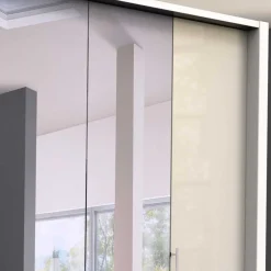 Wohnen Jugendzimmerschränke*2-türiger Falttüren Kleiderschrank mit Spiegel - Zidarie