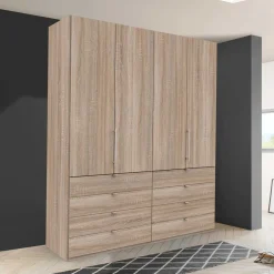 Wohnen 2-türiger Falttüren Schrank mit acht Schubladen - Zayun