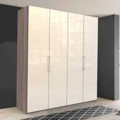 Wohnen Jugendzimmerschränke*2-türiger Falttürenschrank in Creme Glas - Vergil