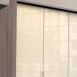 Wohnen Jugendzimmerschränke*2-türiger Falttürenschrank in Creme Glas - Vergil