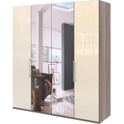 Wohnen 2-türiger Falttürenschrank mit Spiegel - Gauri