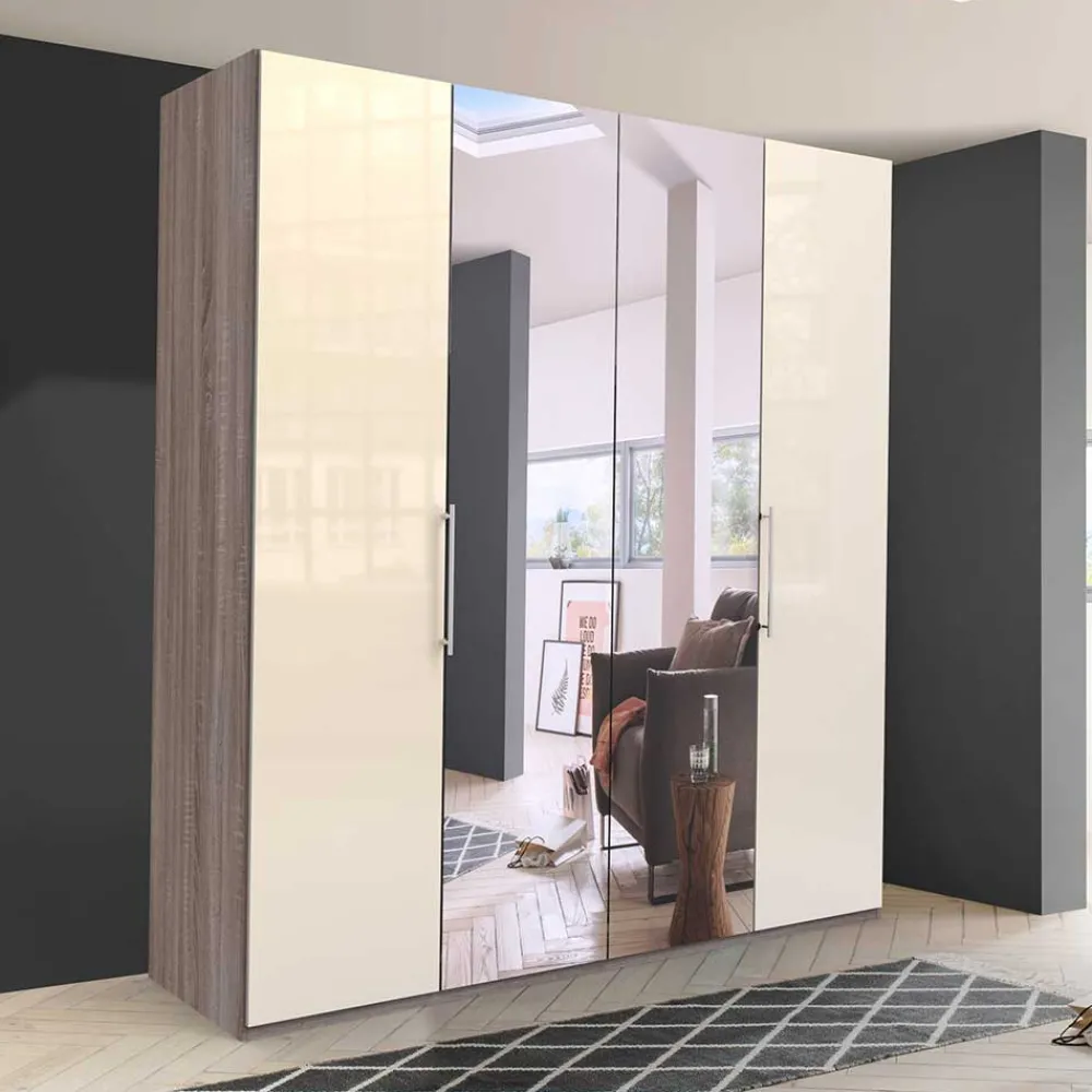 Wohnen 2-türiger Falttürenschrank mit Spiegel - Gauri