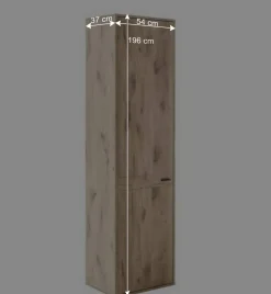 Wohnen 1-türiger Garderobenschrank in Wildeiche Optik - Vapposia