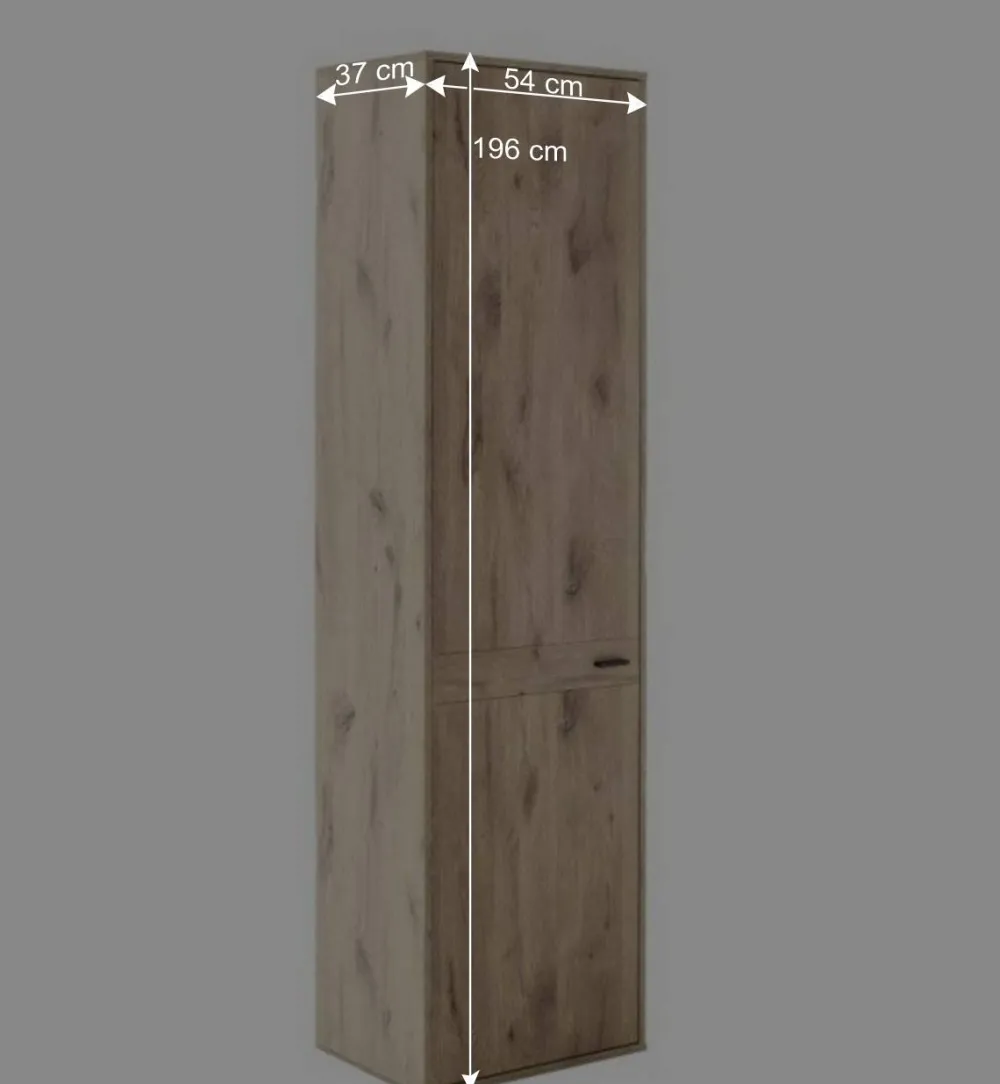 Wohnen 1-türiger Garderobenschrank in Wildeiche Optik - Vapposia