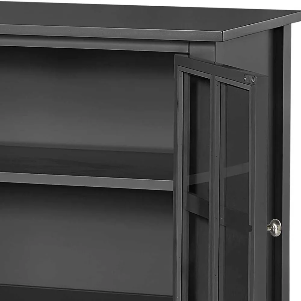 Wohnen 2-türiger Glasschrank in Schwarz - Epiros