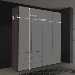 Wohnen 2-türiger Gleittürenschrank mit drei Schubladen - Tivierto