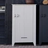 Wohnen Massivholzmöbel|Loft Möbel*1-türiger Kiefer Schrank in hellem Grau - Ennyano