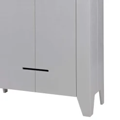 Wohnen Massivholzmöbel|Loft Möbel*1-türiger Kiefer Schrank in hellem Grau - Ennyano
