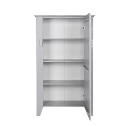 Wohnen Massivholzmöbel|Loft Möbel*1-türiger Kiefer Schrank in hellem Grau - Ennyano