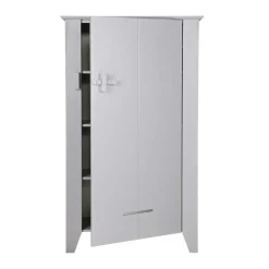 Wohnen Massivholzmöbel|Loft Möbel*1-türiger Kiefer Schrank in hellem Grau - Ennyano