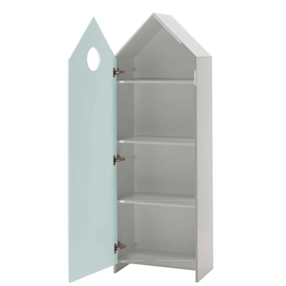 Wohnen Kinderkleiderschränke|Kindermöbel*1-türiger Kinderschrank in Hausform 58x172x37 - Indefiva