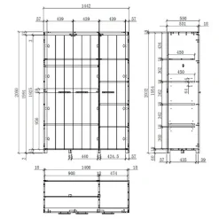 Kinder Wohnen 3-türiger Kinderzimmerschrank in Weiß - Ellen