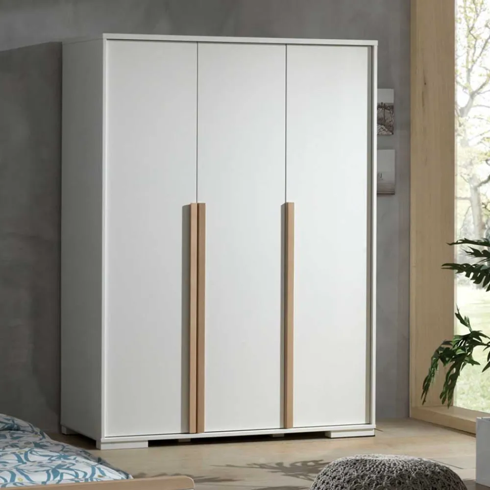 Wohnen Weiße Möbel|Jugendzimmerschränke*3-türiger Kleiderschrank in Weiß - Eldrus