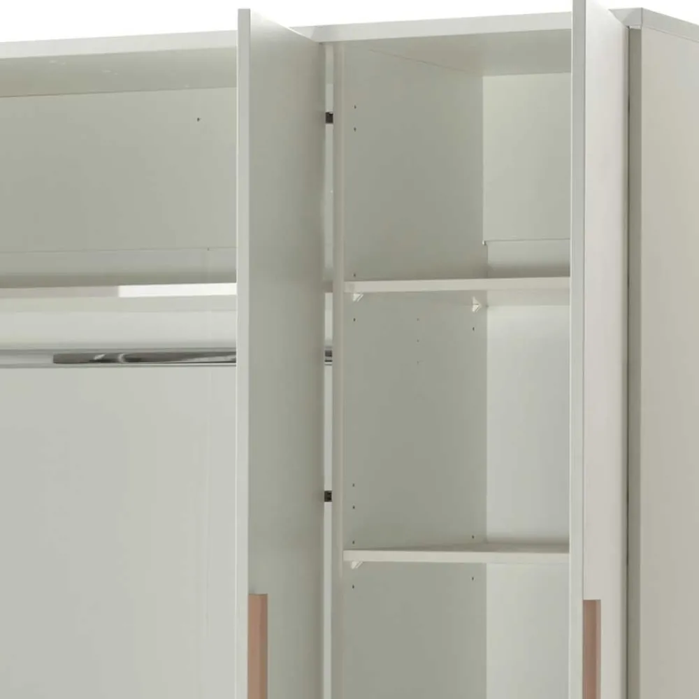 Wohnen Weiße Möbel|Jugendzimmerschränke*3-türiger Kleiderschrank in Weiß - Eldrus