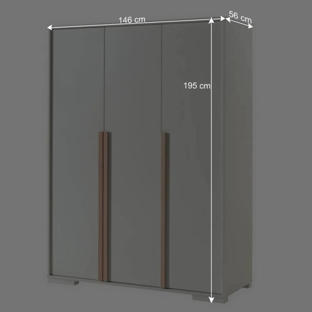 Wohnen Weiße Möbel|Jugendzimmerschränke*3-türiger Kleiderschrank in Weiß - Eldrus