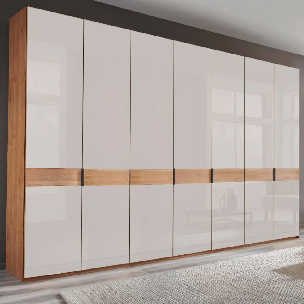 Wohnen 7-türiger Kleiderschrank in Weiß Glas - Dilacco