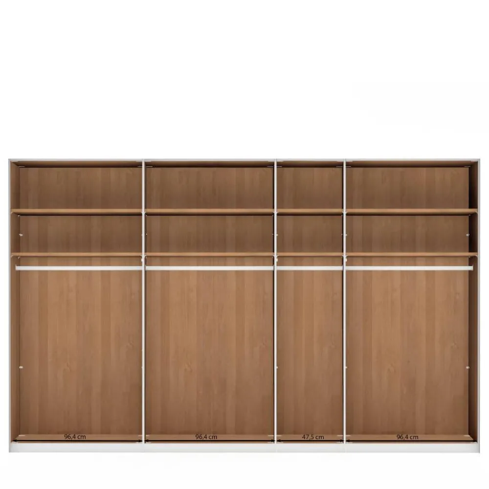 Wohnen 7-türiger Kleiderschrank in Weiß Glas - Dilacco