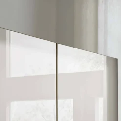 Wohnen 7-türiger Kleiderschrank in Weiß Glas - Dilacco