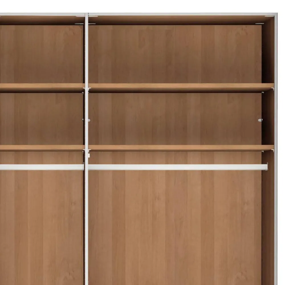 Wohnen 7-türiger Kleiderschrank in Weiß Glas - Dilacco