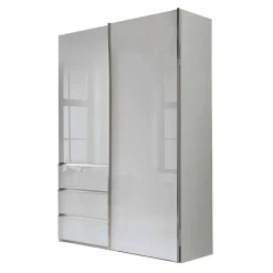 Wohnen 2-türiger Kleiderschrank in Weiß Glas - Heralisa